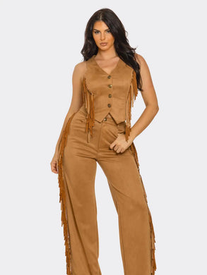 Curvy Tassel Vest and Pants Set