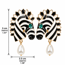 Load image into Gallery viewer, Wildly Polished Zebra Earrings