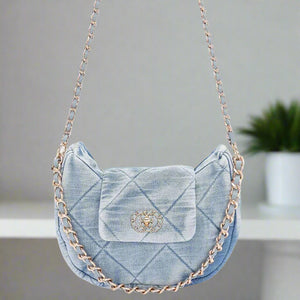 Quilted Denim Crossbody