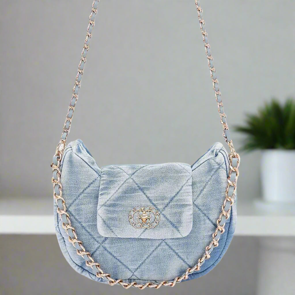 Quilted Denim Crossbody