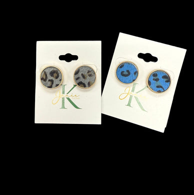 Round Leopard Studs