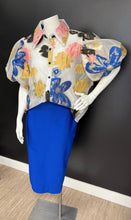 Load image into Gallery viewer, Puff Sleeve Flower Top &amp; Pencil Skirt Set