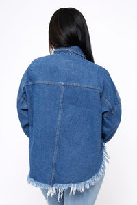 True Blue Crop Shacket