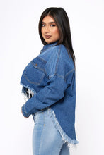 Load image into Gallery viewer, True Blue Crop Shacket