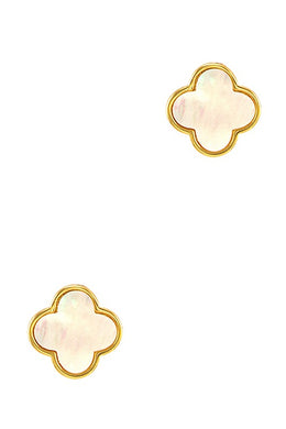 Jeweled Clover Stud Earrings
