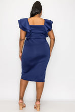 Load image into Gallery viewer, Curvy Fluttered Sleeve BodyCon Dress