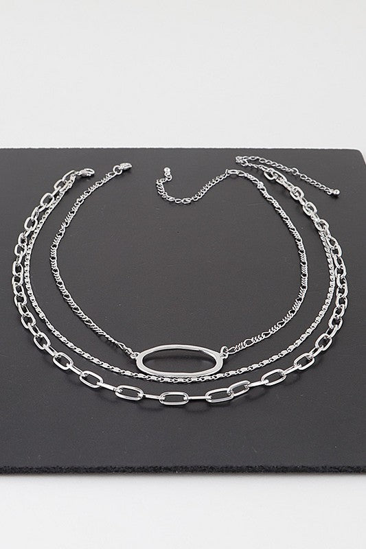 Triple Oval Layered Necklaces