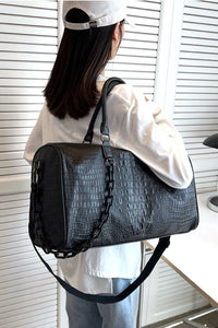 Faux Leather Croc Duffle