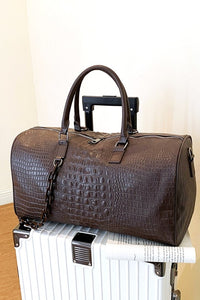 Faux Leather Croc Duffle