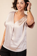 Load image into Gallery viewer, Curvy V neck Satin Top