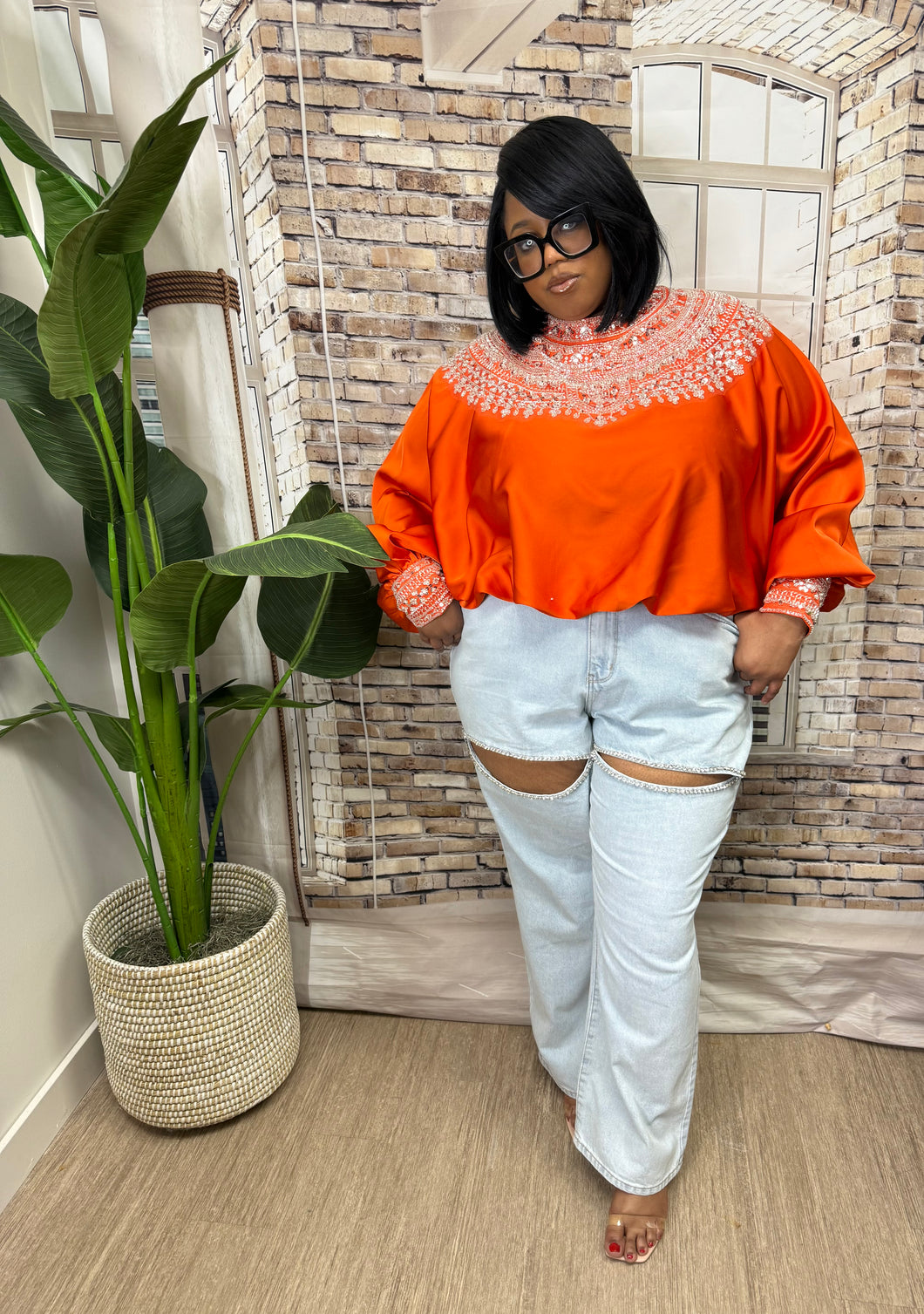 Magic Rhinestone Denim Jeans