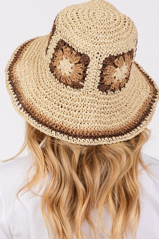 Floral Crochet Bucket Hat