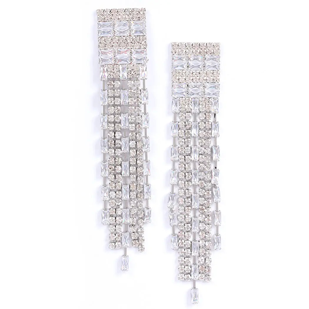 Rhinestone Tassel Earrings