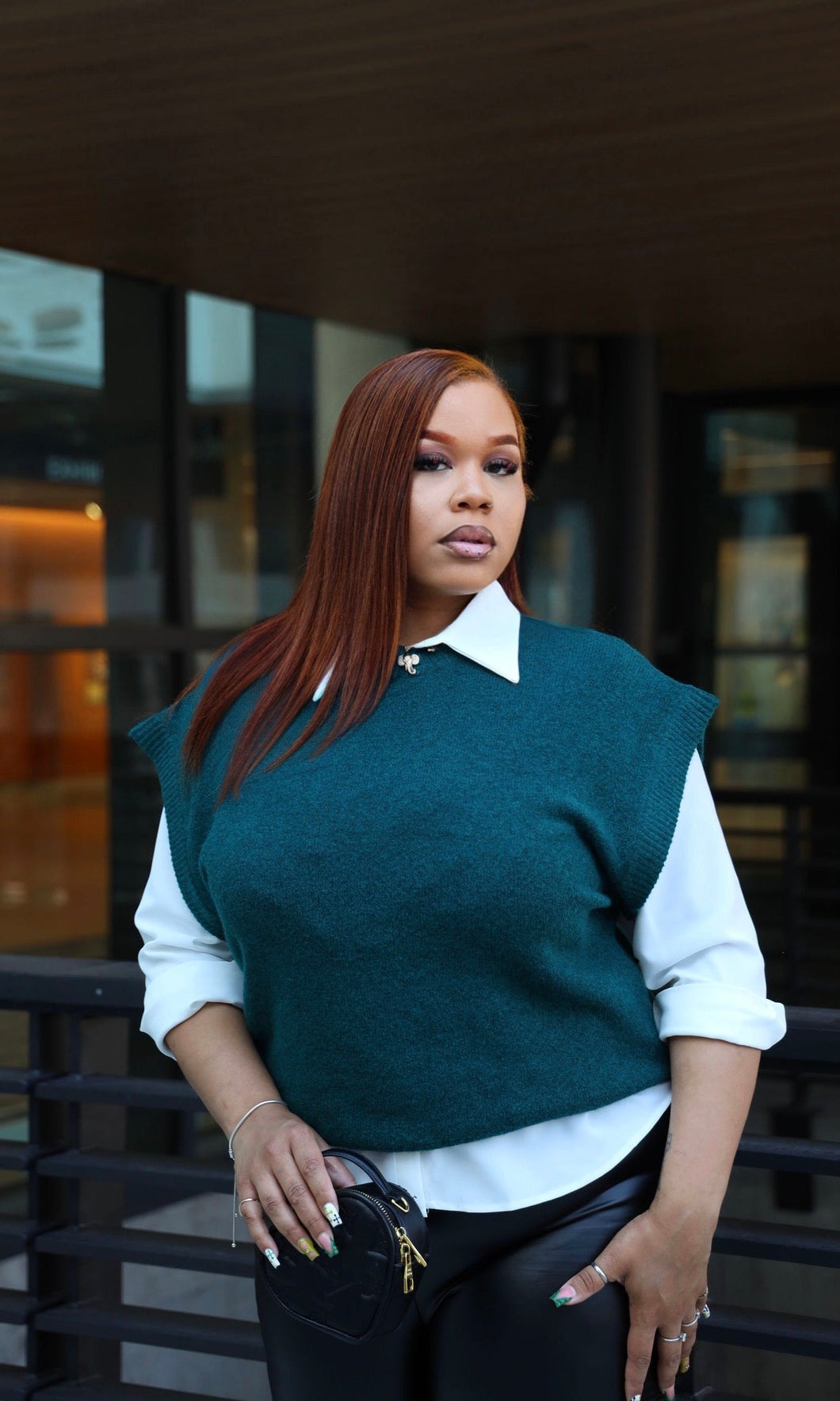 On The Green Knit Vest • Curve