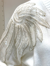 Load image into Gallery viewer, Beaded Feather Shoulder Sweater