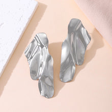 Load image into Gallery viewer, Geometric Textured Metal Earrings