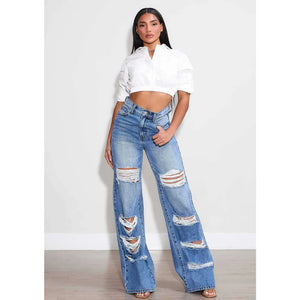 Wide Leg Rigid Jeans