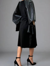 Load image into Gallery viewer, Serving Looks Faux Leather Dress