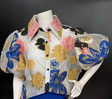 Load image into Gallery viewer, Puff Sleeve Flower Top &amp; Pencil Skirt Set