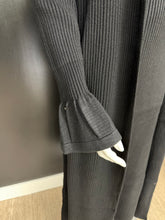 Load image into Gallery viewer, Simple Black Ruffle Cuff Cardigan Duster