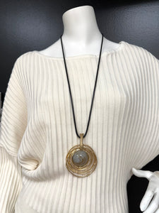 Long Black Strand Necklace
