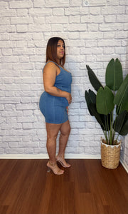 Snatched Denim Dress • Curve