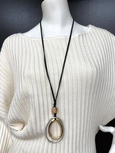 Long Black Strand Necklace