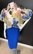 Load image into Gallery viewer, Puff Sleeve Flower Top &amp; Pencil Skirt Set