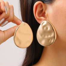 Load image into Gallery viewer, Geometric Textured Metal Earrings