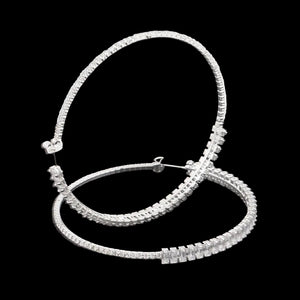Wide Double Jeweled Hoops
