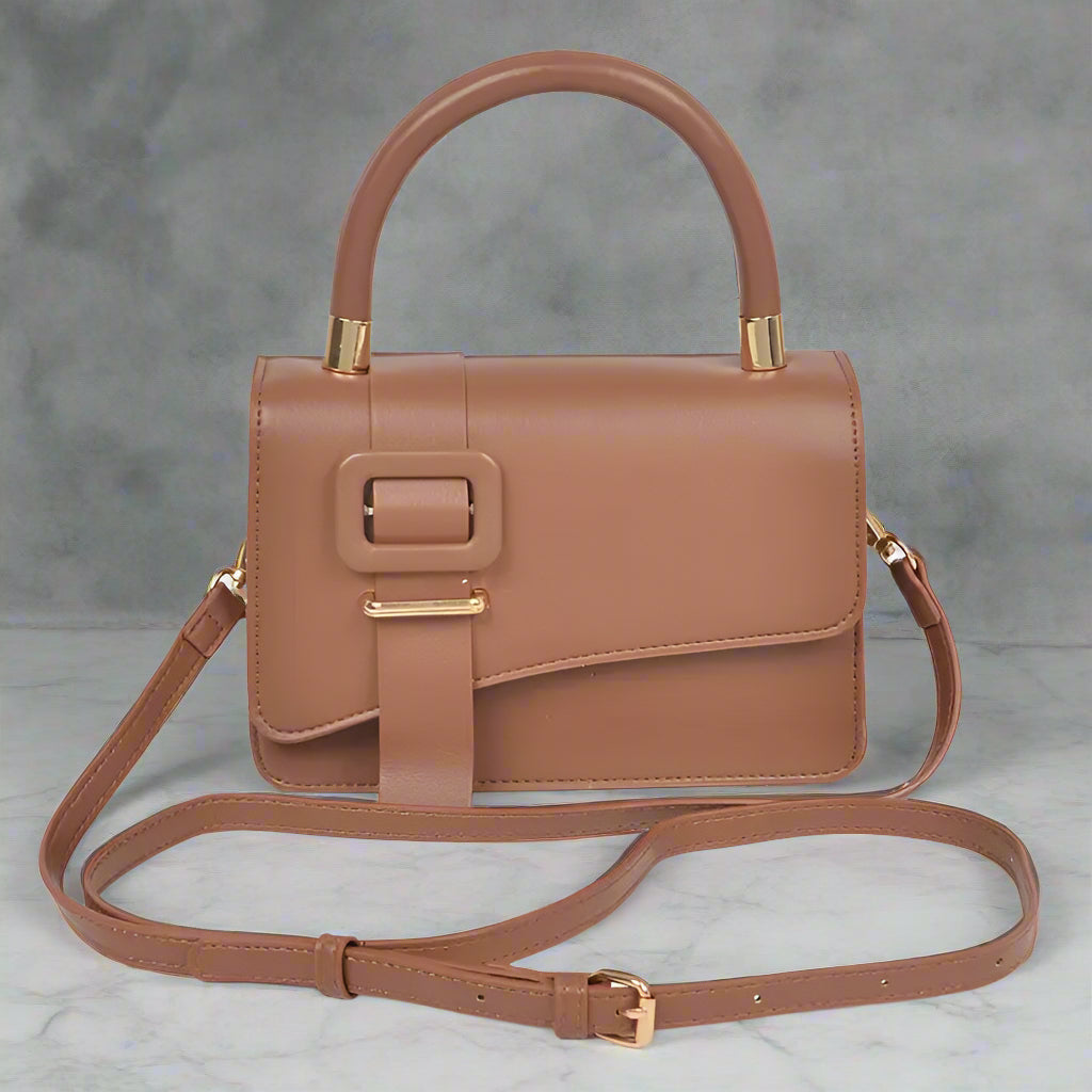 Faux Leather Flap Bag
