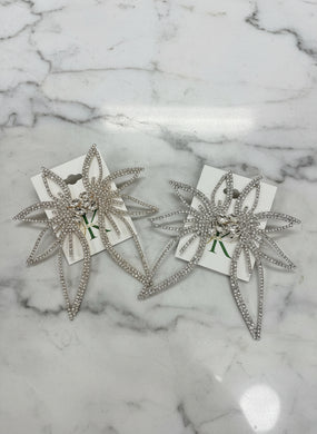 Rhinestone Flower Earrings