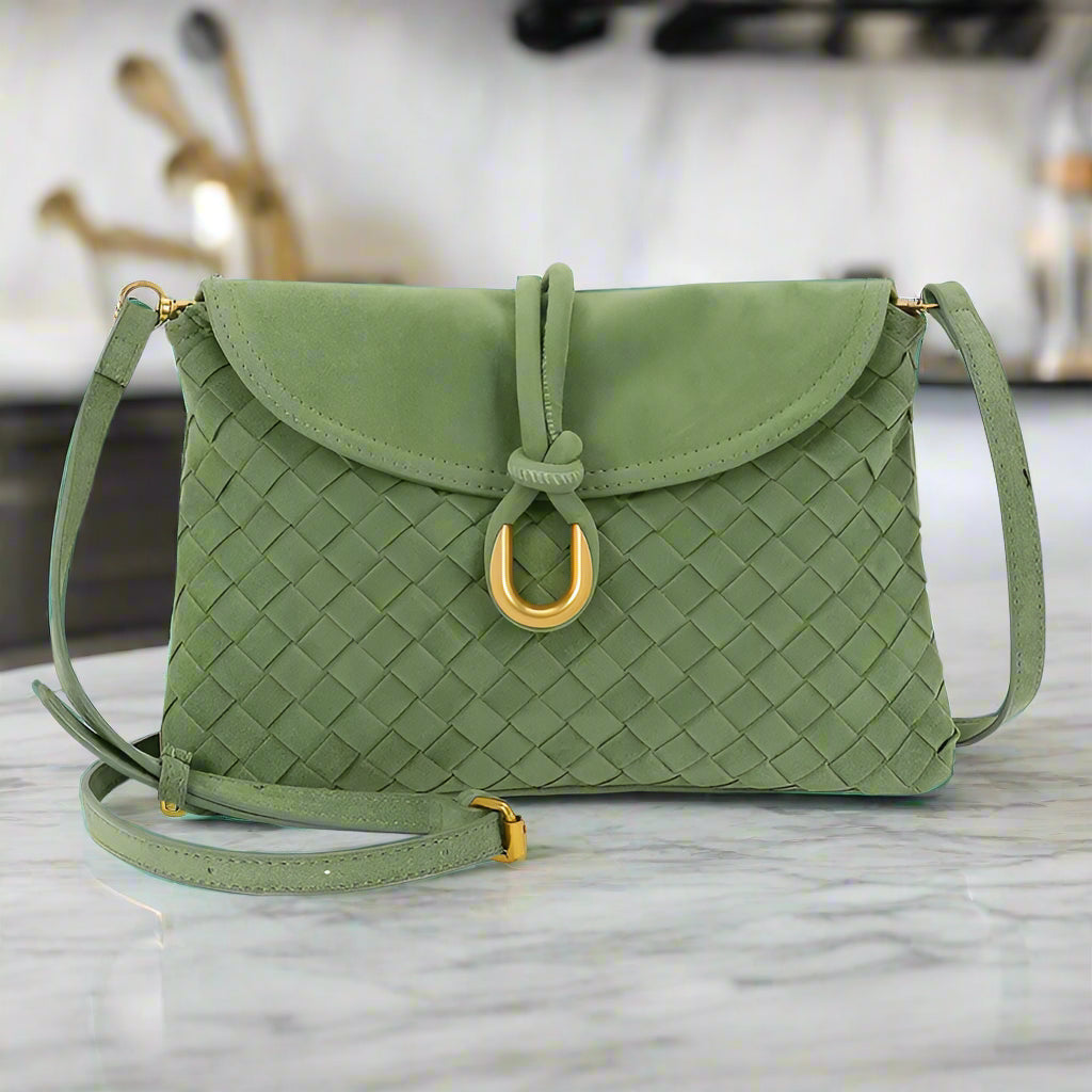 Woven Suede Crossbody
