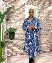 Load image into Gallery viewer, Denim Jacquard Trench Coat