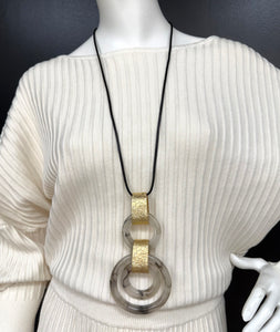 Long Black Strand Necklace