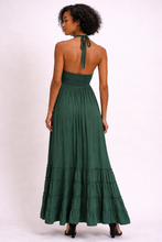 Load image into Gallery viewer, Emerald Whisper Halter Maxi