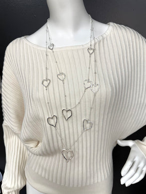 Double Heart Statement Necklace