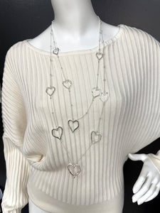Double Heart Statement Necklace