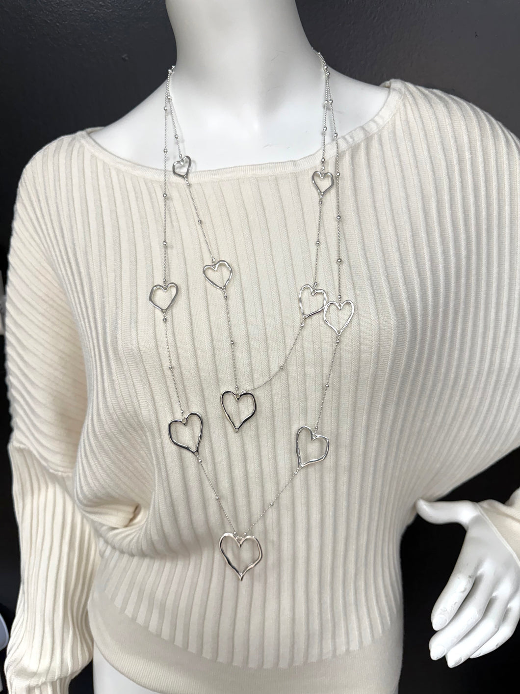 Double Heart Statement Necklace