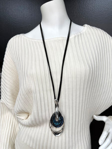 Long Black Strand Necklace