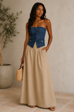 Load image into Gallery viewer, The Golden Hour Denim Corset