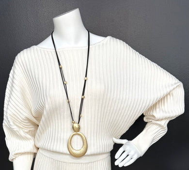 Long Black Strand Necklace