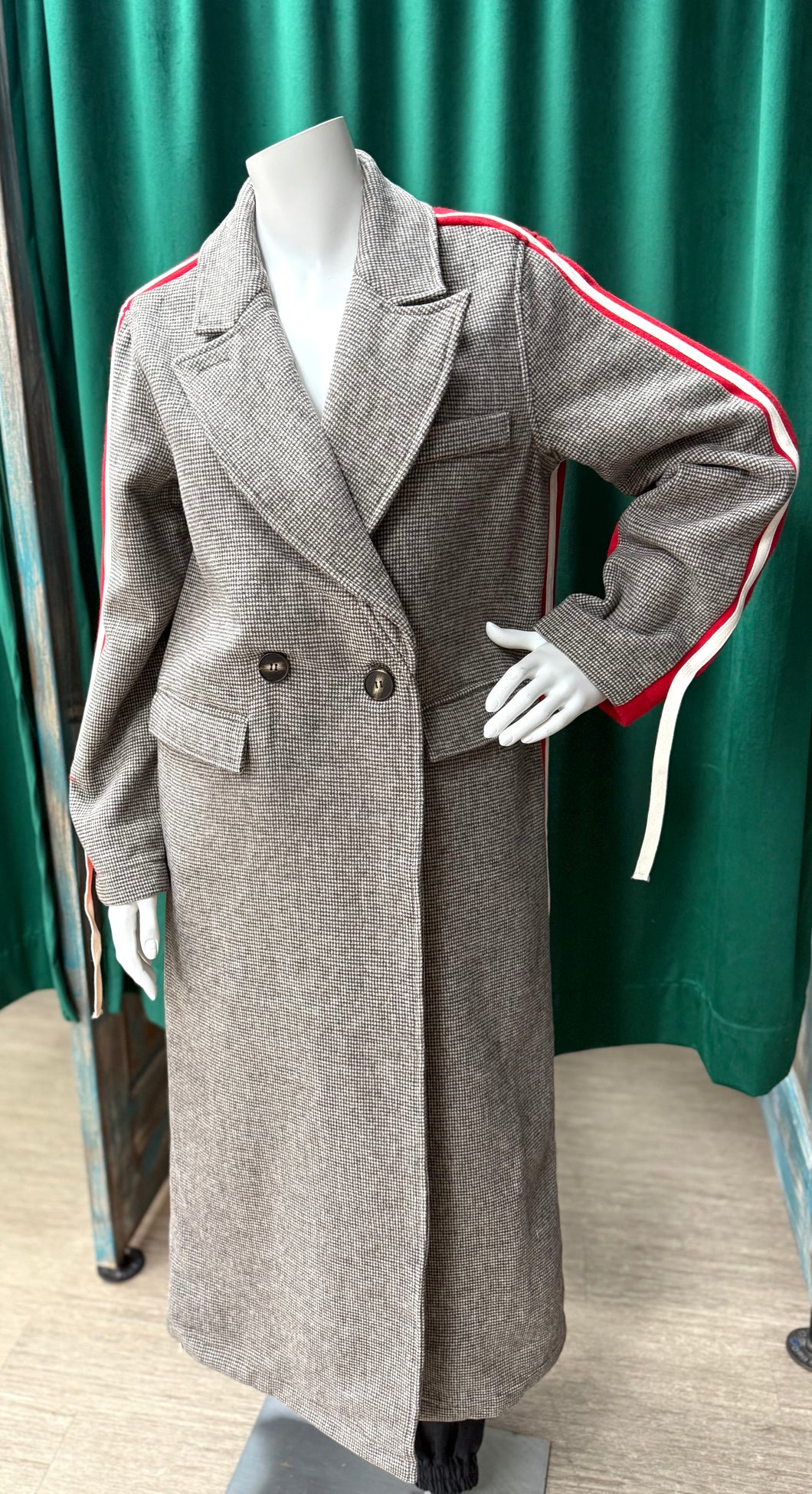 Red Combo Trench Coat