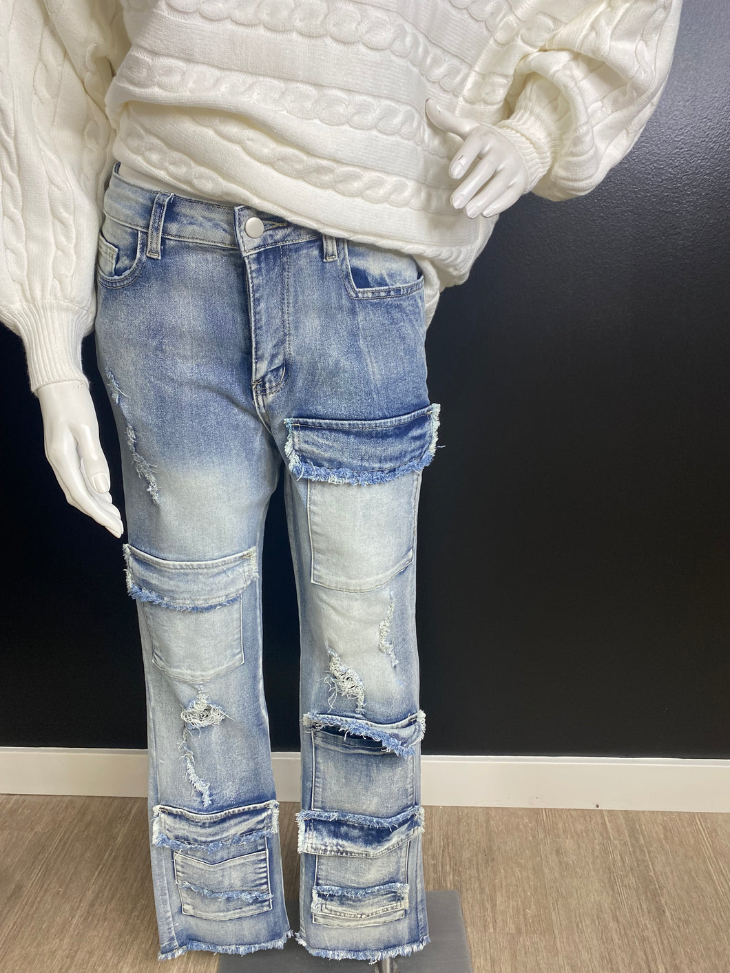 Curvy Iceberg Multi Pocket Jeans
