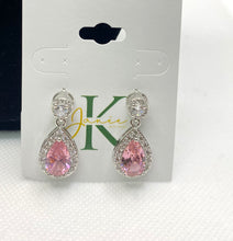 Load image into Gallery viewer, Pink Silver Earrings