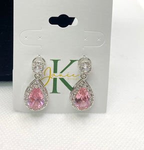 Pink Silver Earrings