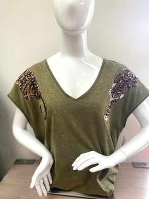Mineral Washed Leopard Top