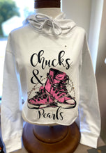 Load image into Gallery viewer, Chucks and Pearls Crop Hoodie