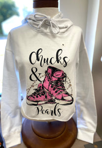 Chucks and Pearls Crop Hoodie