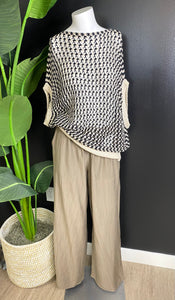 Linen Blend Palazzo Pants